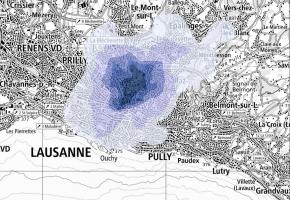 Carte de la contamination de Lausanne (Unisanté)
