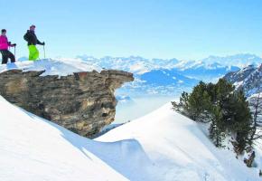 Depuis les Violettes, Crans-Montana offre un panorama exceptionnel. 