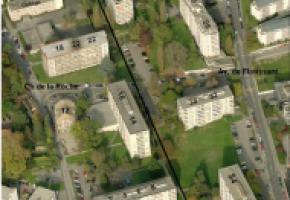 Le quartier de Florissant et les immeubles concernés avec leur numéros. dr