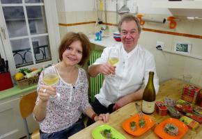 Annick Jeanmairet et le Chef Michel Stangl. RTS/MICHAEL BORGOGNON
