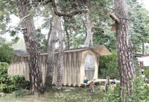 Une maisonnette de 40m2, non loin de l’île, pour mieux comprendre les oiseaux migrateurs. dr Une maisonnette de 40m2, non loin de l’île, pour mieux comprendre les oiseaux migrateurs. dr