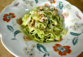Tagliatelle maison à l’ail des ours Tagliatelle maison à l’ail des ours