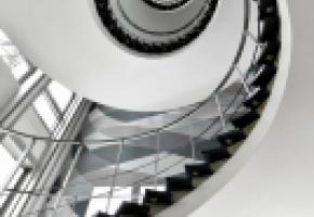 L’escalier monumental  du siège de la Vaudoise. LUC JACCARD