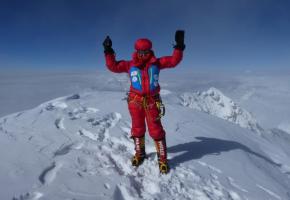 Sophie Davaud au sommet du K2 le 21 juillet dernier. DR Sophie Davaud au sommet du K2 le 21 juillet dernier. DR