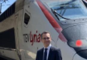 Fabien Soulet, directeur général de TGV Lyria en gare de Vallorbe. DR