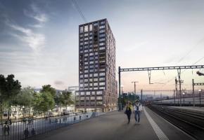 Une vue zoom des futures tours de Malley-Gare vues depuis le parc de Valency Une vue zoom des futures tours de Malley-Gare vues depuis le parc de Valency