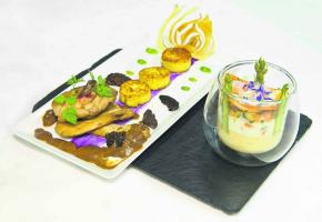 Poitrine de pintade aux morilles et son bocal de légumes oubliés parfumés à la truffe Poitrine de pintade aux morilles et son bocal de légumes oubliés parfumés à la truffe
