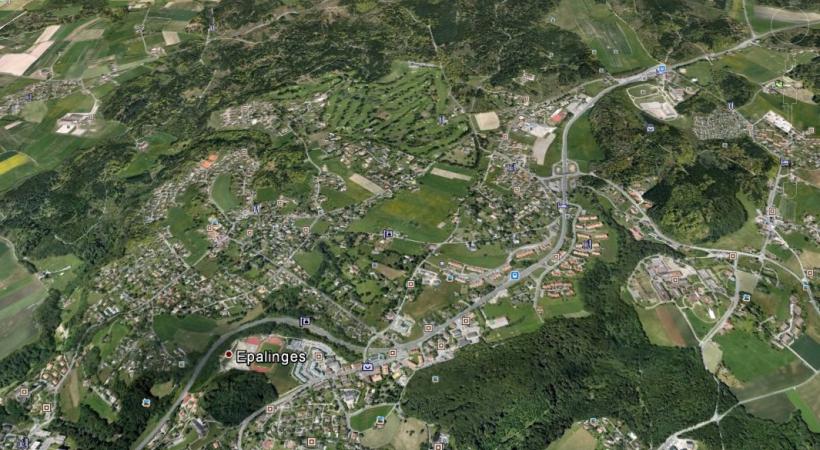 La route cantonale 601, un dossier qui traîne depuis 6 ans. GOOGLEEARTH