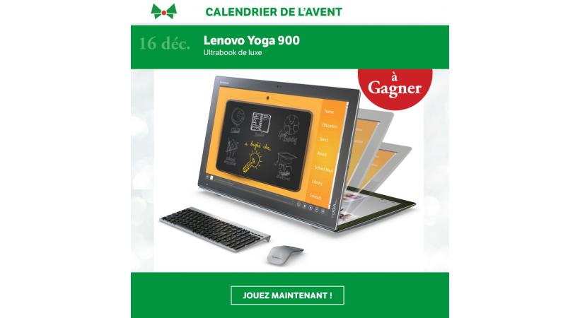 Calendrier de L'Avent / Jour 16: Un Lenovo Yoga 900 à gagner