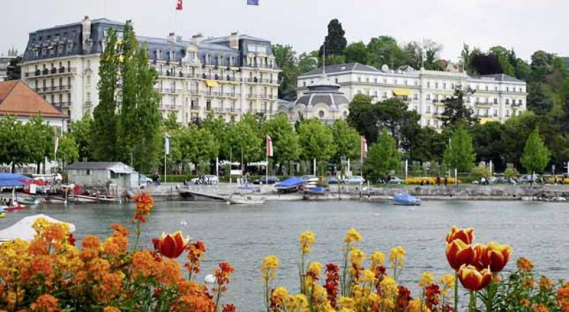 L'Hôtel Beau-Rivage à Ouchy, une des valeurs sûres de l'hôtellerie de luxe romande.