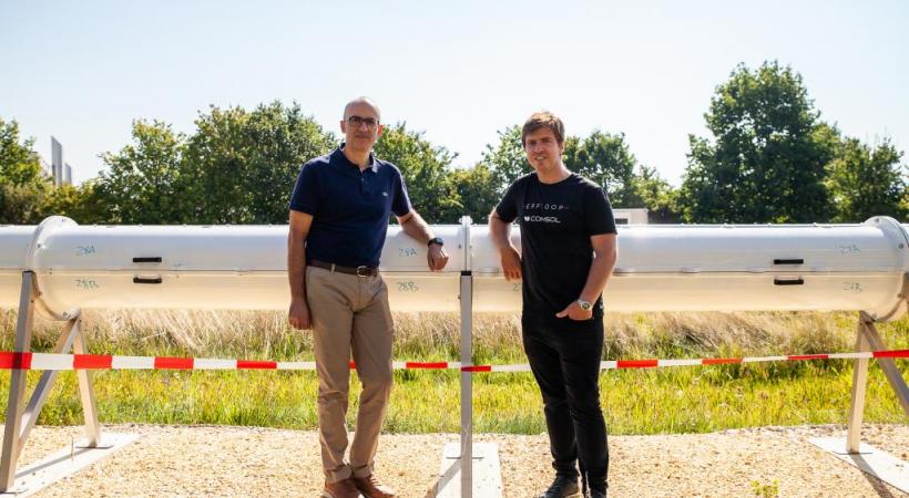 Le «tunnel» de l’Hyperloop, à deux pas de l’EPFL, où tous les tests de transport sous-vide seront effectués dès cet hiver. PHOTOS MISSON