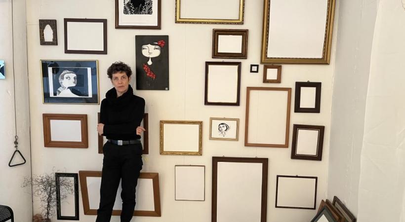 Une artiste hors norme, dans son atelier de Sévelin. CA