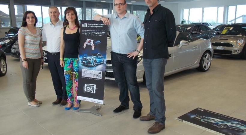 A l'origine du projet: Neja Kujovic, assitante marketing, Michel Santus, responsable technique, Catherine Leuba, directrice marketing et communication au groupe Leuba, Xavier Lenne et Sébastien Graap de l'agence Map. CA