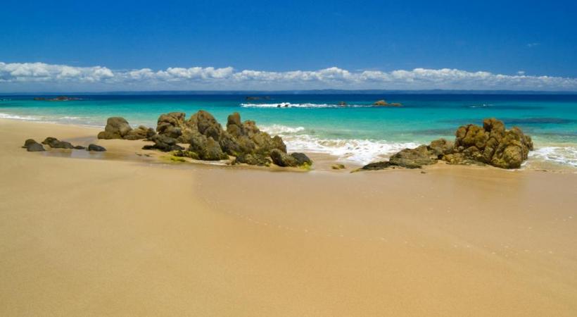 Plage sur la pointe sud de l’île. 
