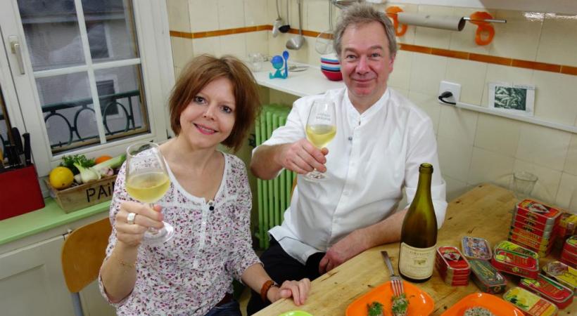 Annick Jeanmairet et le Chef Michel Stangl. RTS/MICHAEL BORGOGNON