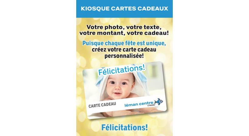  Léman Centre Crissier propose un nouveau service sur la base de cartes cadeaux. 