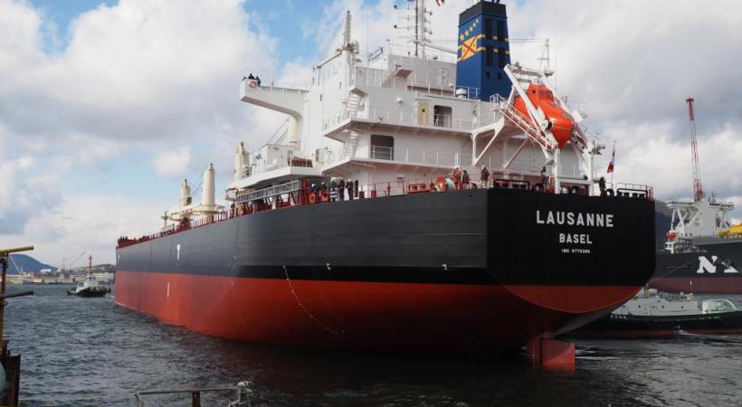  Le "Lausanne", 60'000 tonnes, est le dernier fleuron de la marine suisse. DR