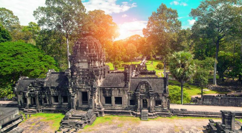 Un des temples de l’extraordinaire site d’Angkor, au Cambodge.  