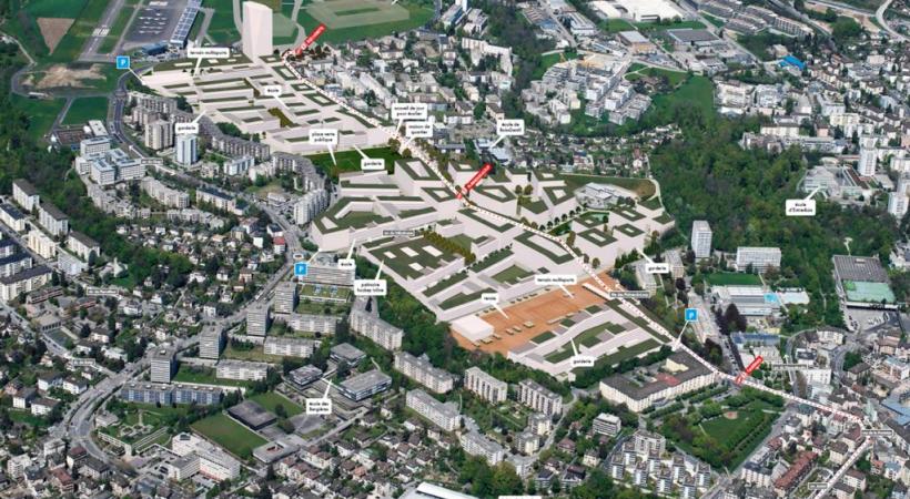 La réalisation de ce parc marquera symboliquement le début des travaux visant à ériger un ecoquartier sur les Plaines-du-Loup. DR