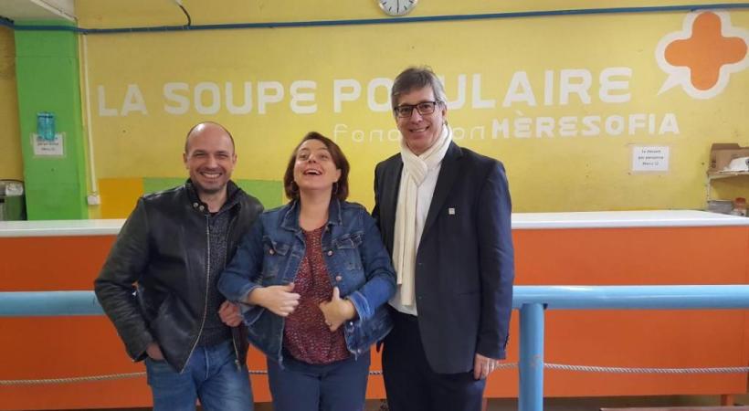 Satisfaction de circonstance pour les représentants de la Fondation Mère Sofia et de la Ville de Lausanne. De gauche à droite Yan Desarzens, Ada Mara et le municipal Oscar Tosato. DR