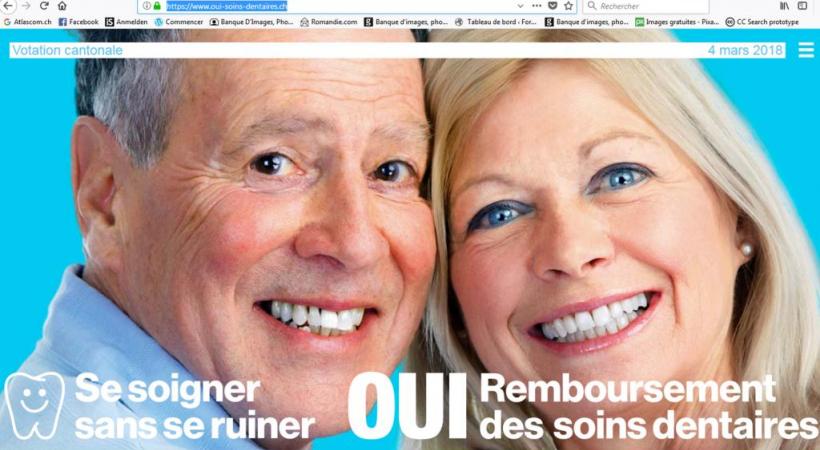  Le site «oui-soins-dentaires.ch» des initiants est-il «parasité» par le site «soins-dentaires-oui.ch» réservé par les opposants? DR