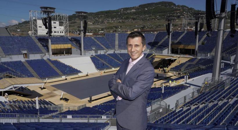 Frédéric Hohl dans le cadre grandiose des arènes de la Fête des Vignerons. CHRISTIAN BONZON