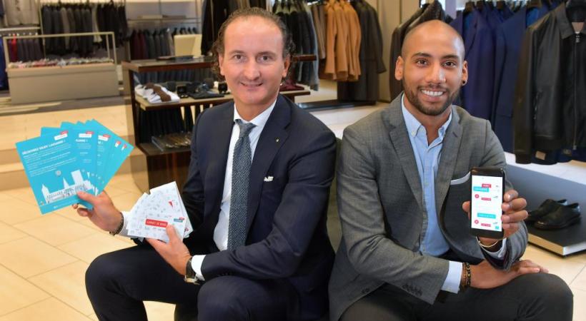 Filippo Botticini et Tomé Varela, respectivement président et secrétaire général de la Société coopérative des commerçants lausannois. VERISSIMO
