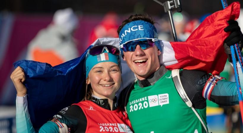 Mathieu Garcia et Jeanne Richard ont remporté la médaille d’or relais mixte individuel. OIS/SIMON BRUTY